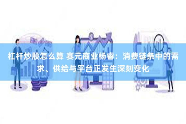 杠杆炒股怎么算 赛元商业杨睿：消费链条中的需求、供给与平台正发生深刻变化